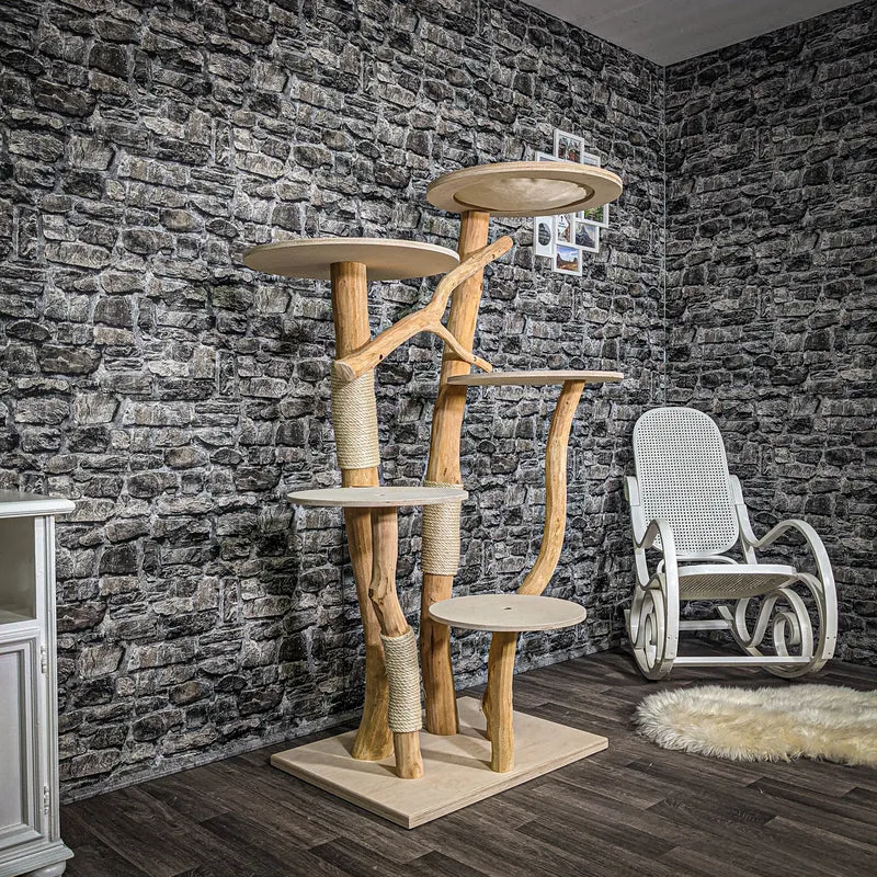 Naturkratzbaum 2377 Kratzbaum Natur Holz Design 165 cm hoch