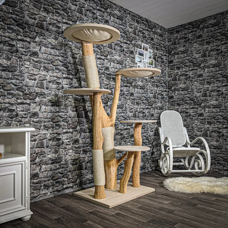 Naturkratzbaum 2375 Kratzbaum Natur Holz Design 173 cm hoch