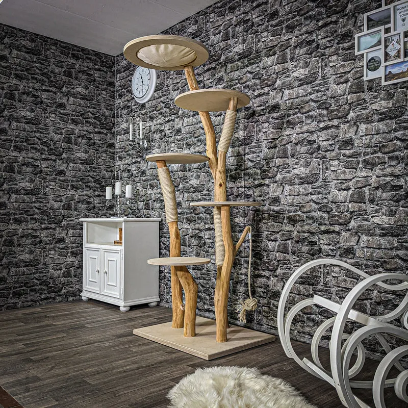 Naturkratzbaum 2230 Kratzbaum Natur Holz Design 190 cm hoch
