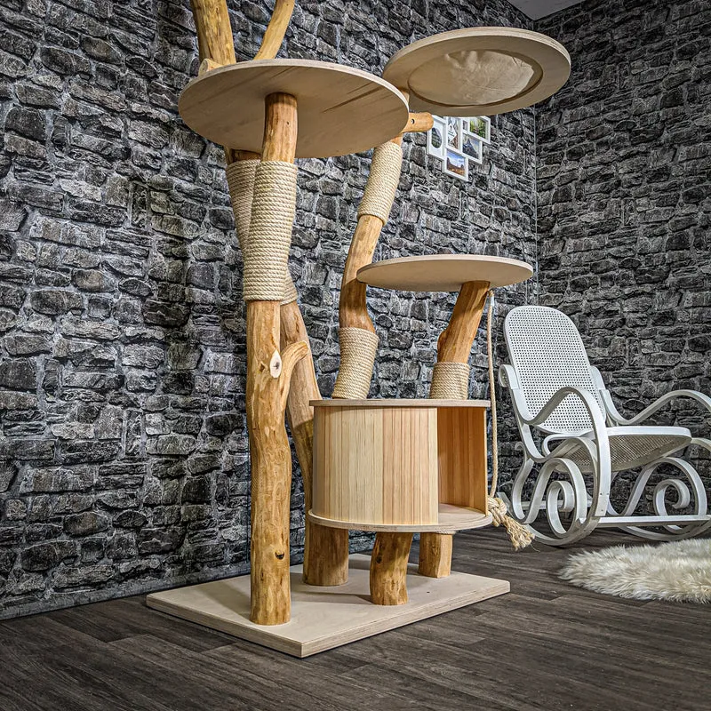 Naturkratzbaum 2232 Kratzbaum Natur Holz Design 205 cm hoch