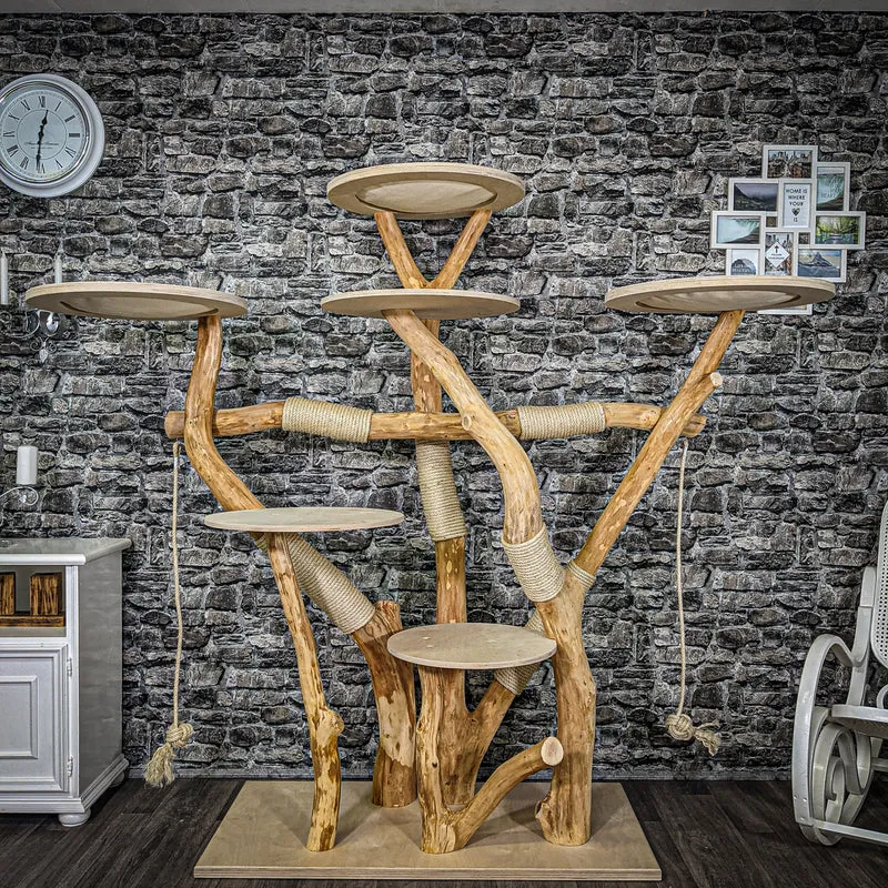 Naturkratzbaum 2233 Kratzbaum Natur Holz Design 185 cm hoch