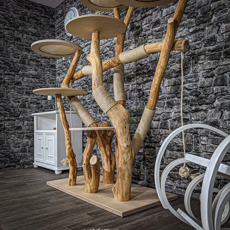 Naturkratzbaum 2233 Kratzbaum Natur Holz Design 185 cm hoch