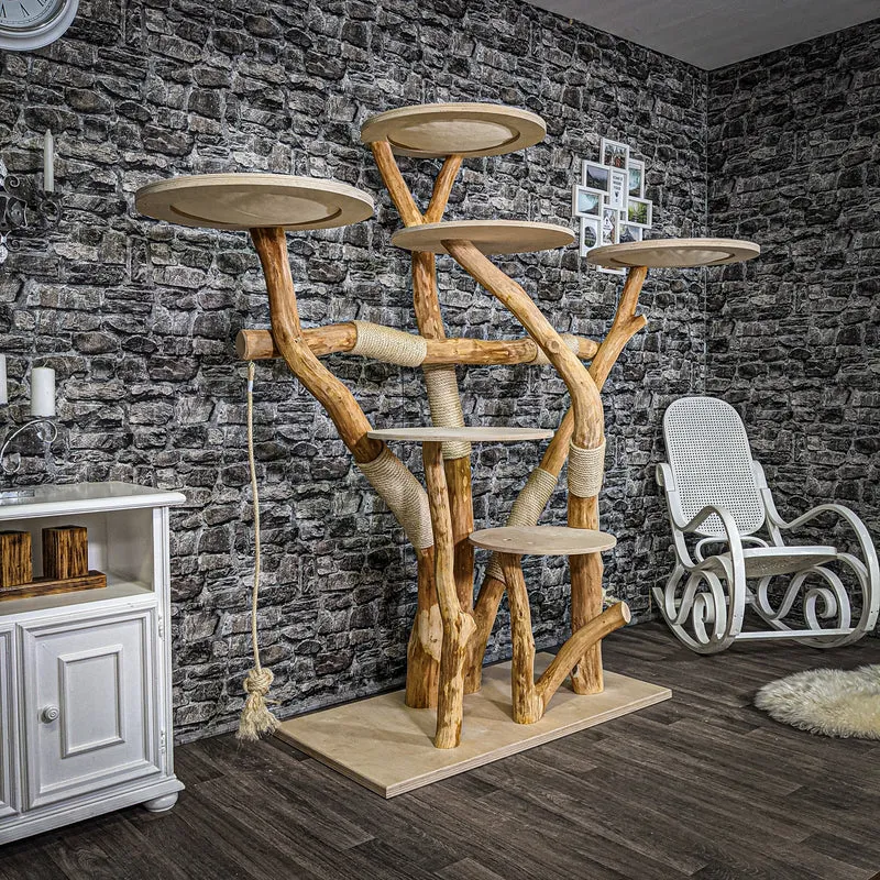 Naturkratzbaum 2233 Kratzbaum Natur Holz Design 185 cm hoch