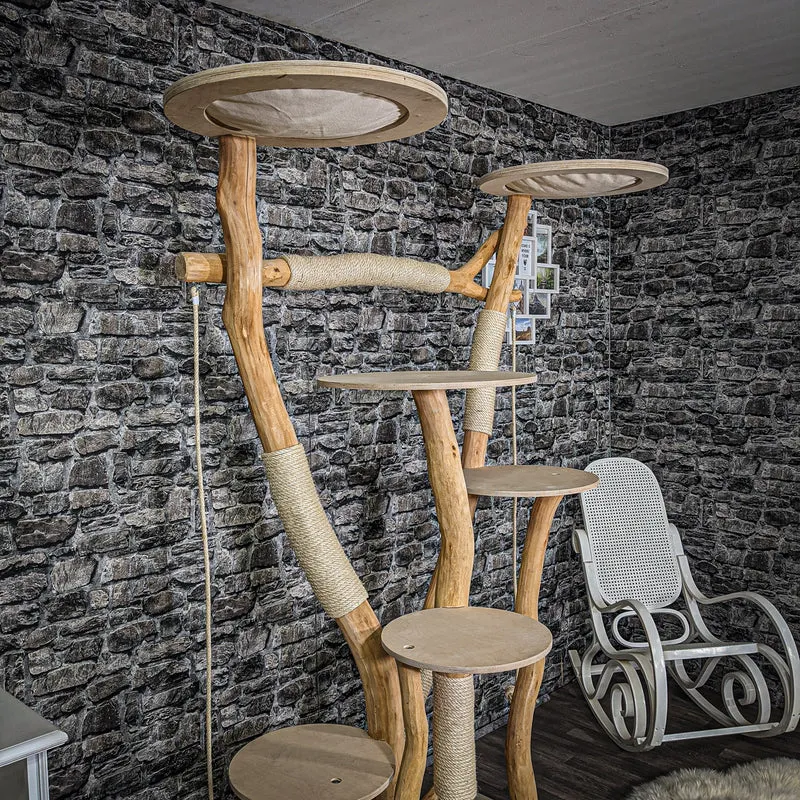 Naturkratzbaum 2216 Kratzbaum Natur Holz Design 205 cm hoch