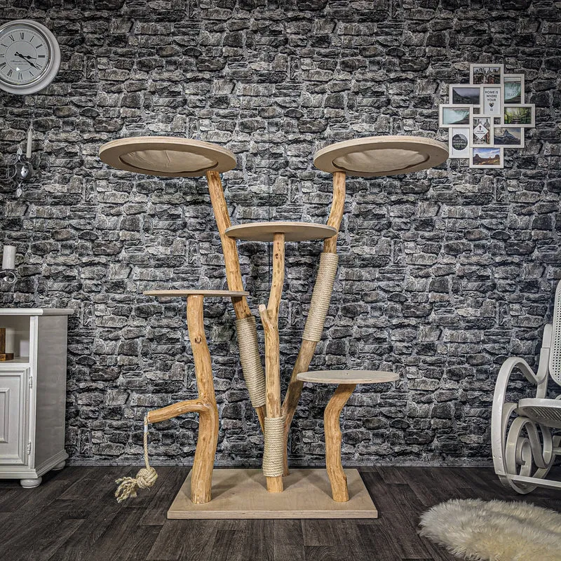 Naturkratzbaum 2215 Kratzbaum Natur Holz Design 145 cm hoch