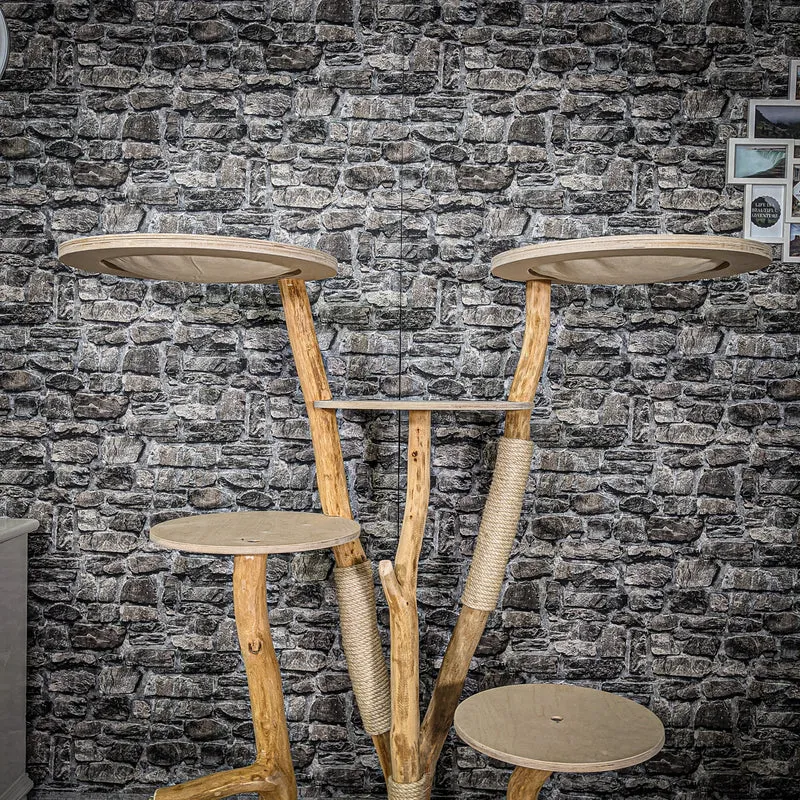 Naturkratzbaum 2215 Kratzbaum Natur Holz Design 145 cm hoch