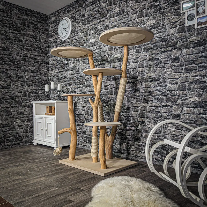 Naturkratzbaum 2215 Kratzbaum Natur Holz Design 145 cm hoch