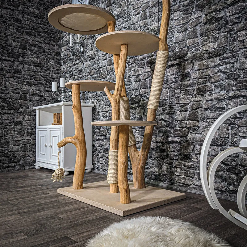 Naturkratzbaum 2215 Kratzbaum Natur Holz Design 145 cm hoch