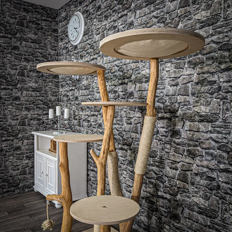 Naturkratzbaum 2215 Kratzbaum Natur Holz Design 145 cm hoch
