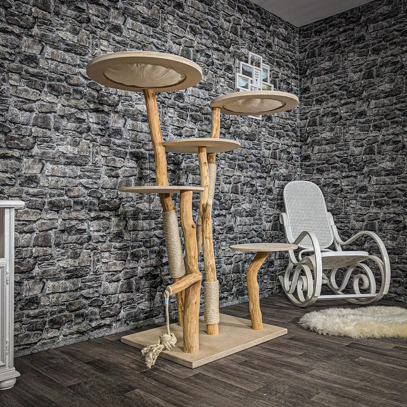 Naturkratzbaum 2215 Kratzbaum Natur Holz Design 145 cm hoch