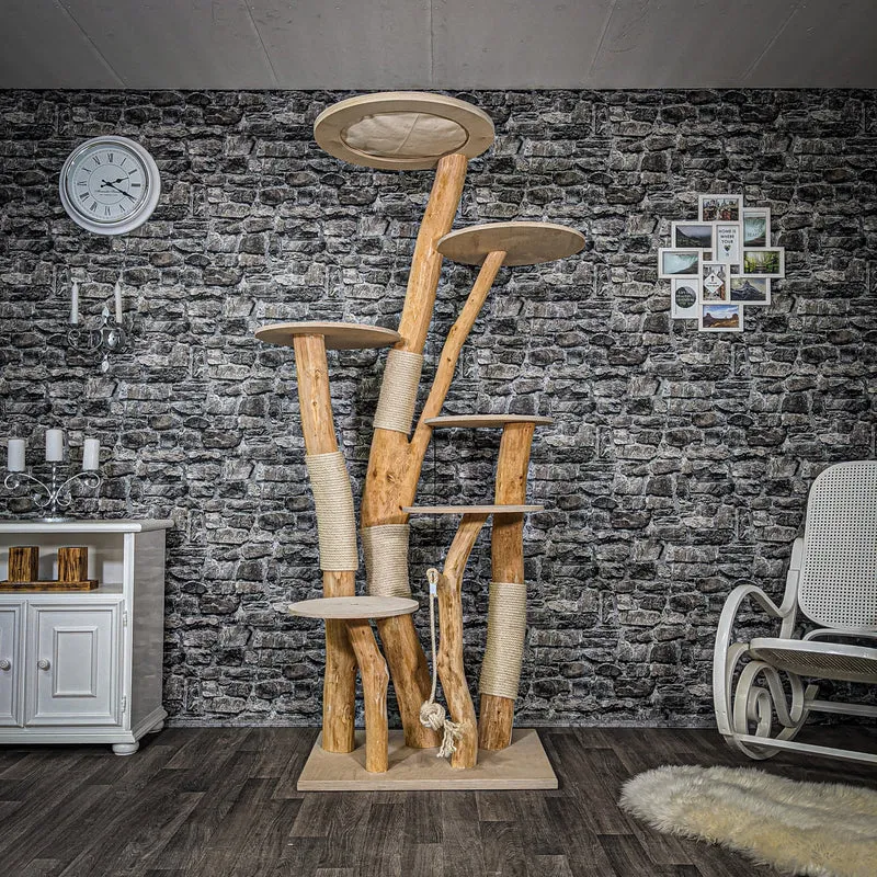 Naturkratzbaum 2210 Kratzbaum Natur Holz Design 205 cm hoch