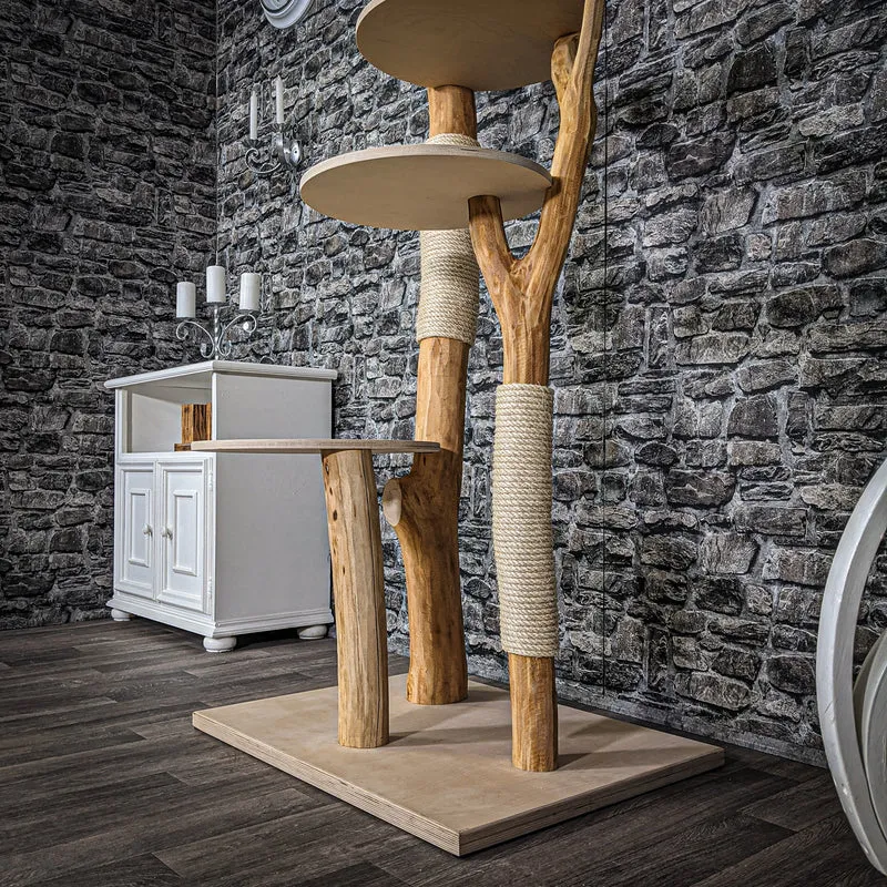 Naturkratzbaum 2209 Kratzbaum Natur Holz Design 165 cm hoch