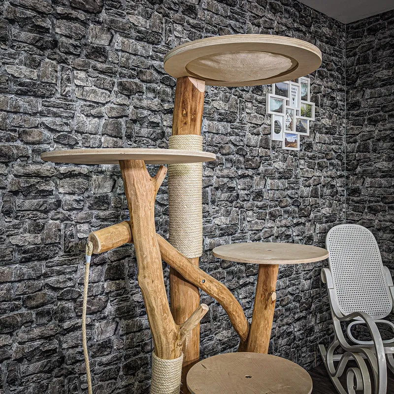 Naturkratzbaum 2207 Kratzbaum Natur Holz Design 175 cm hoch
