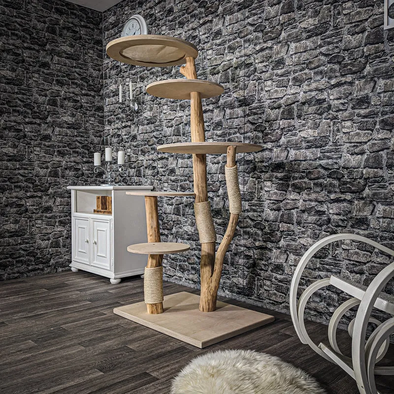 Naturkratzbaum 2206 Kratzbaum Natur Holz Design 165 cm hoch