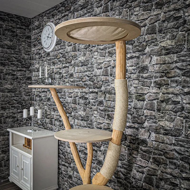 Naturkratzbaum 2204 Kratzbaum Natur Holz Design 175 cm hoch
