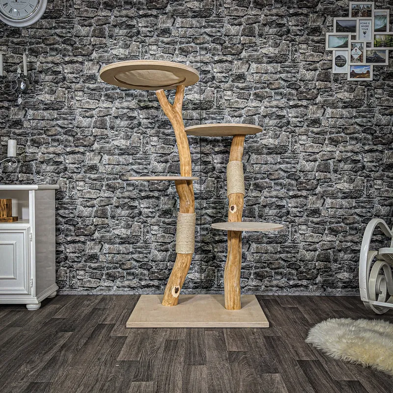 Naturkratzbaum 2203 Kratzbaum Natur Holz Design 143 cm hoch