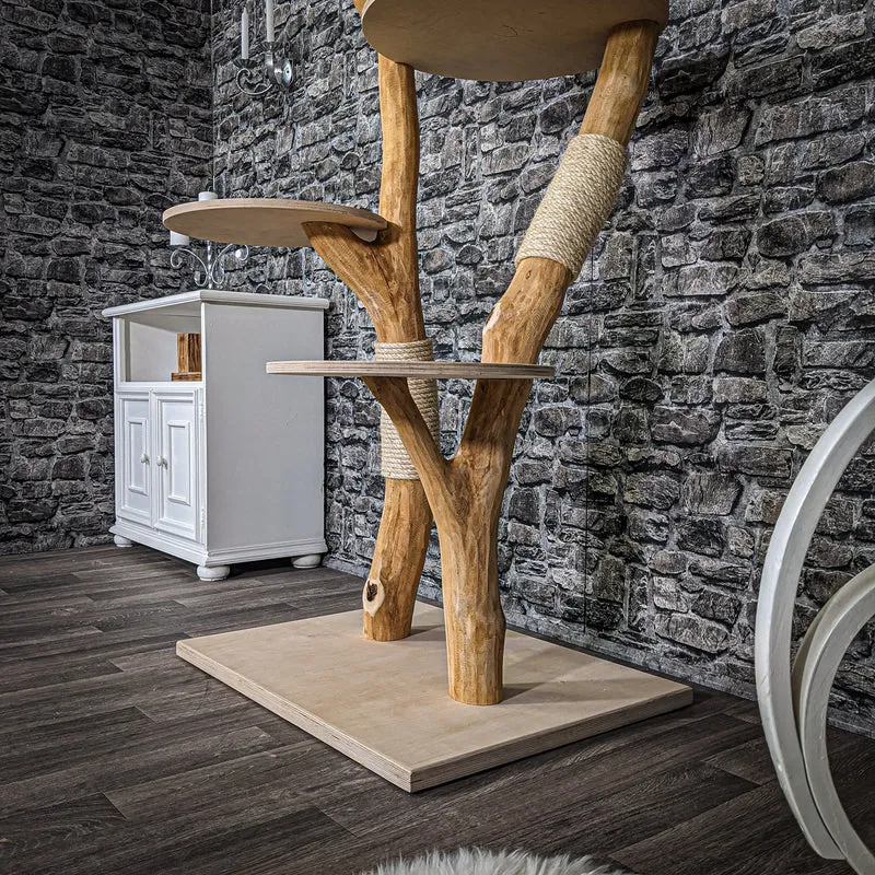 Naturkratzbaum 2203 Kratzbaum Natur Holz Design 143 cm hoch