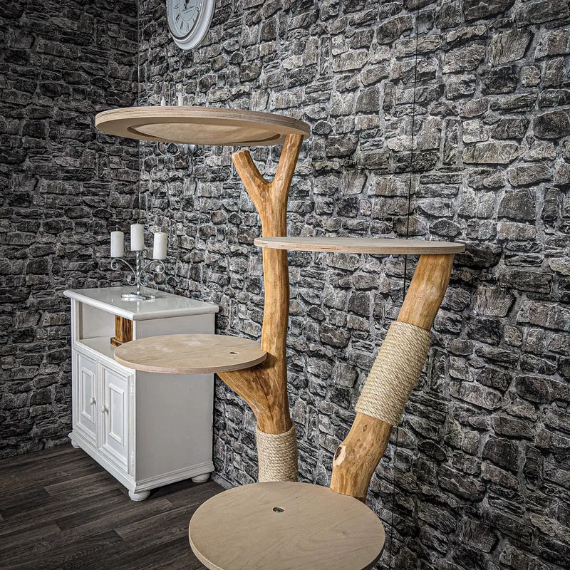 Naturkratzbaum 2203 Kratzbaum Natur Holz Design 143 cm hoch