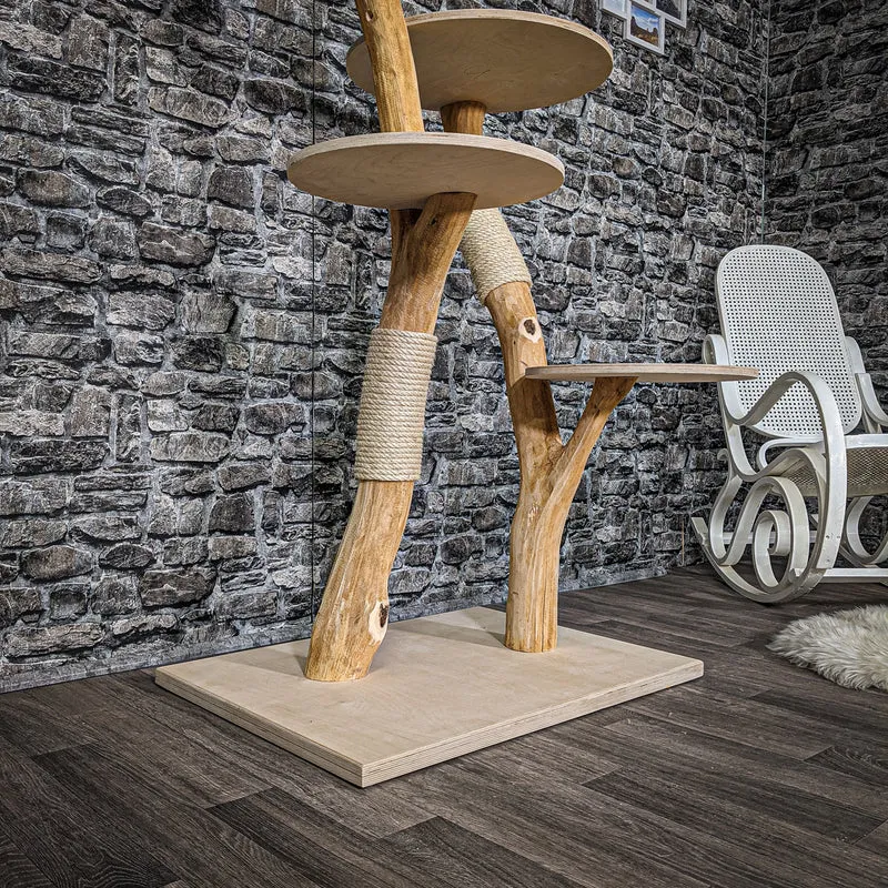 Naturkratzbaum 2203 Kratzbaum Natur Holz Design 143 cm hoch