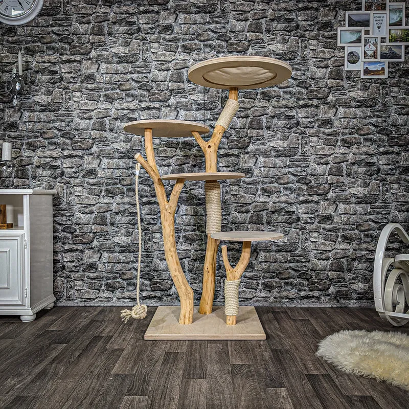Naturkratzbaum 2202 Kratzbaum Natur Holz Design 143 cm hoch