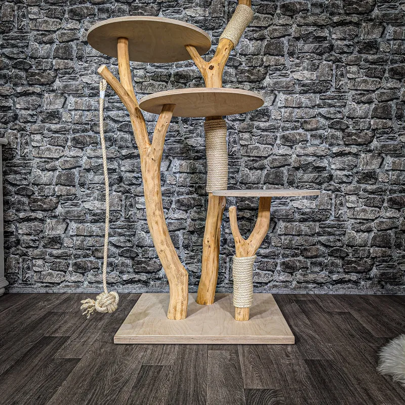 Naturkratzbaum 2202 Kratzbaum Natur Holz Design 143 cm hoch
