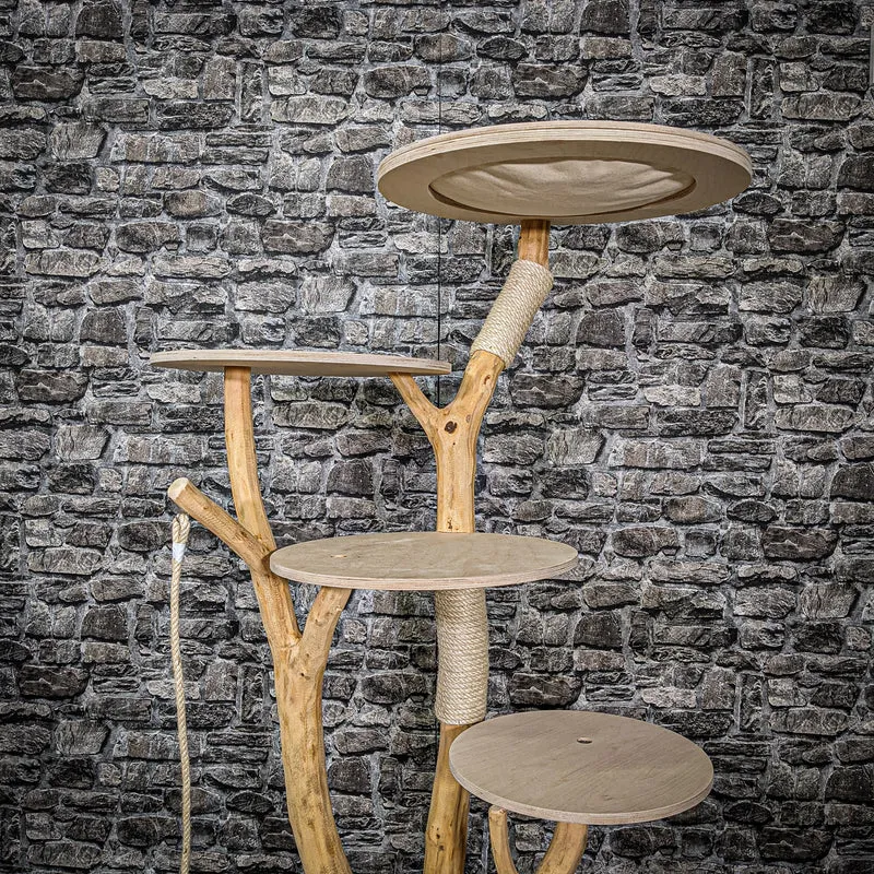 Naturkratzbaum 2202 Kratzbaum Natur Holz Design 143 cm hoch