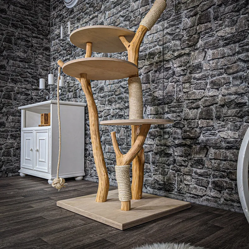 Naturkratzbaum 2202 Kratzbaum Natur Holz Design 143 cm hoch