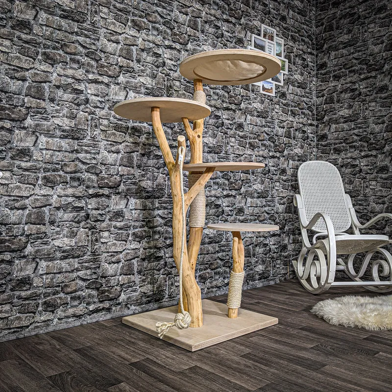 Naturkratzbaum 2202 Kratzbaum Natur Holz Design 143 cm hoch
