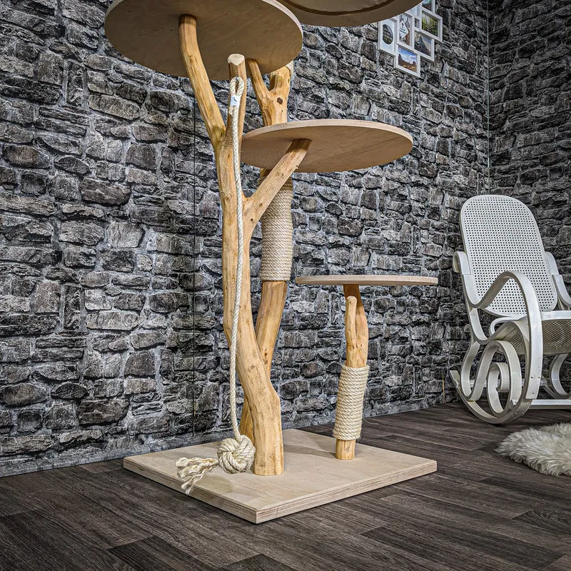 Naturkratzbaum 2202 Kratzbaum Natur Holz Design 143 cm hoch