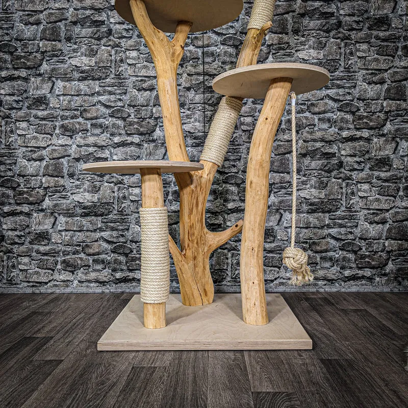 Naturkratzbaum 2201 Kratzbaum Natur Holz Design 145 cm hoch