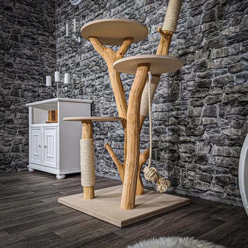 Naturkratzbaum 2201 Kratzbaum Natur Holz Design 145 cm hoch