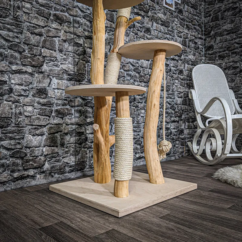 Naturkratzbaum 2201 Kratzbaum Natur Holz Design 145 cm hoch