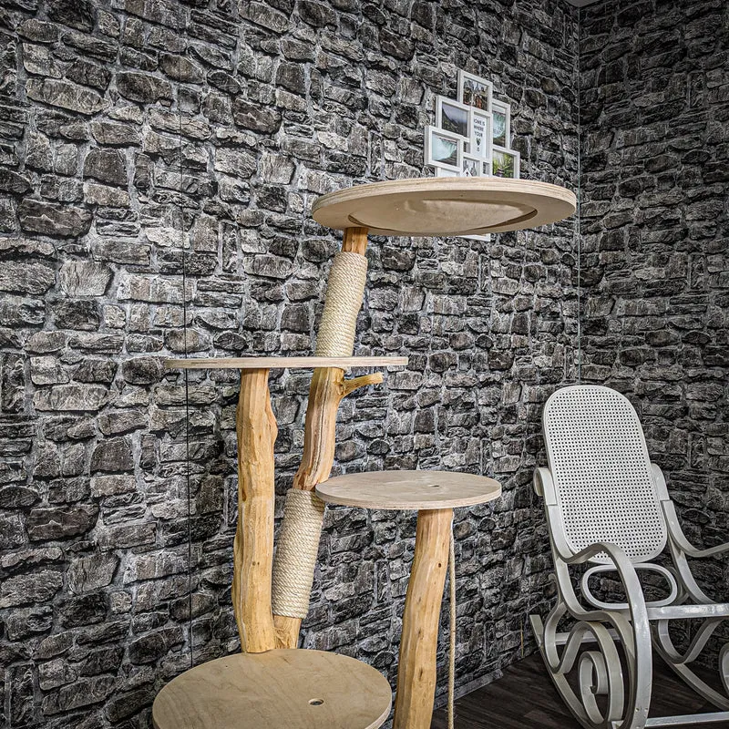 Naturkratzbaum 2201 Kratzbaum Natur Holz Design 145 cm hoch