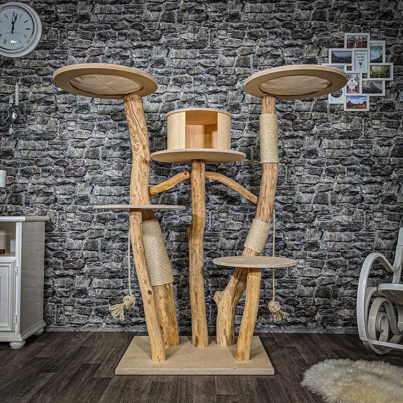 Naturkratzbaum 2200 Kratzbaum Natur Holz Design 155 cm hoch