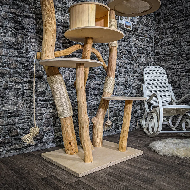 Naturkratzbaum 2200 Kratzbaum Natur Holz Design 155 cm hoch