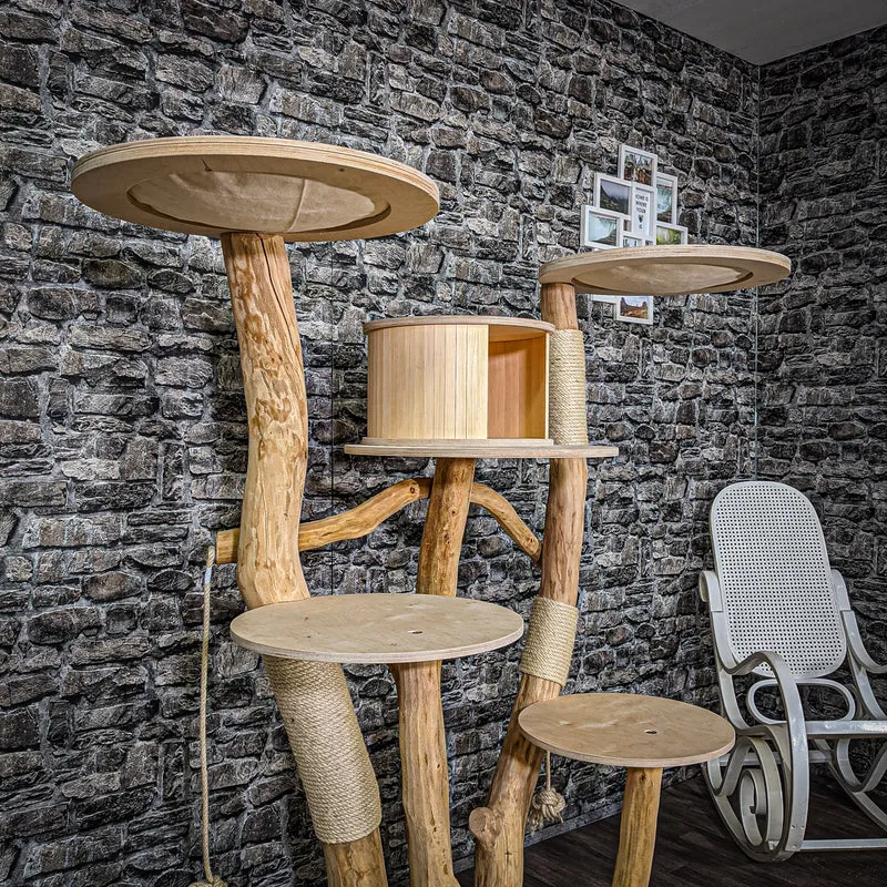 Naturkratzbaum 2200 Kratzbaum Natur Holz Design 155 cm hoch