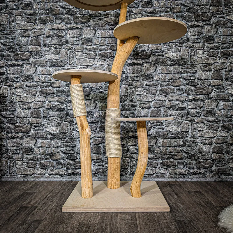 Naturkratzbaum 2198 Kratzbaum Natur Holz Design 145 cm hoch