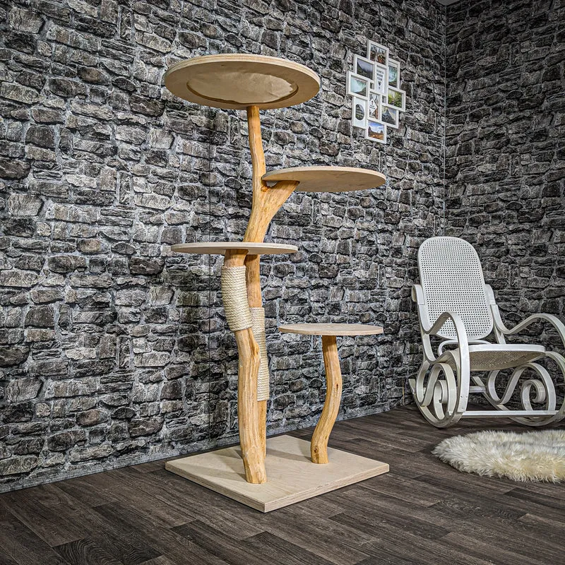 Naturkratzbaum 2198 Kratzbaum Natur Holz Design 145 cm hoch