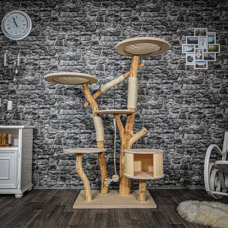 Naturkratzbaum 2195 Kratzbaum Natur Holz Design 163 cm hoch