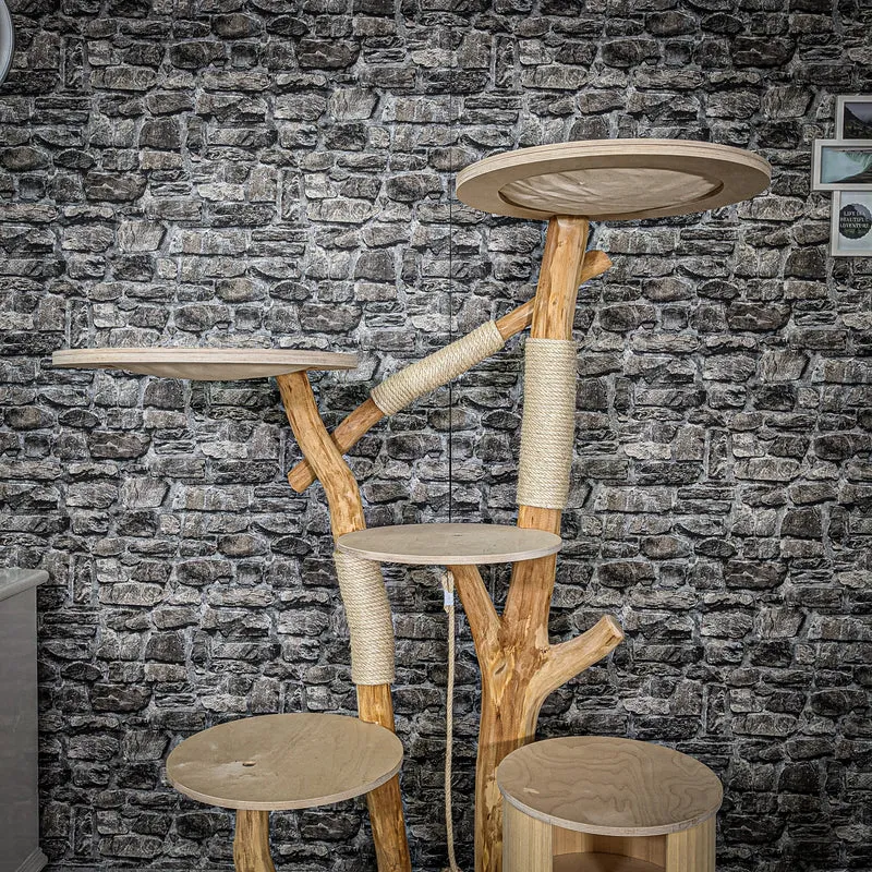 Naturkratzbaum 2195 Kratzbaum Natur Holz Design 163 cm hoch