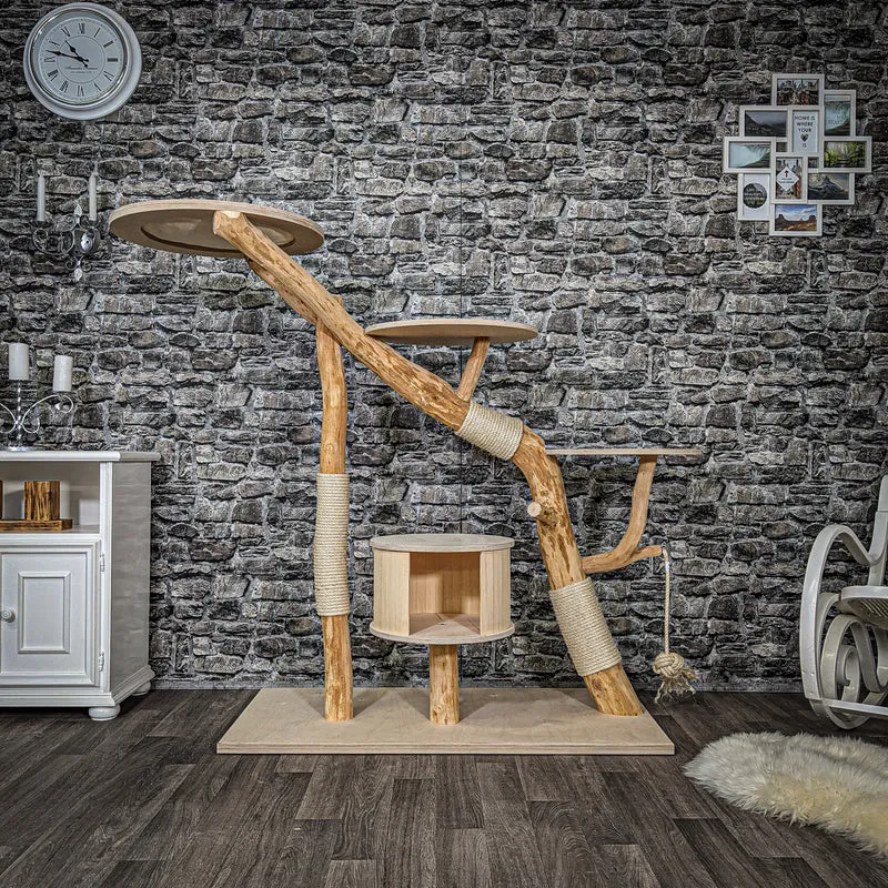Naturkratzbaum 2194 Kratzbaum Natur Holz Design 142 cm hoch