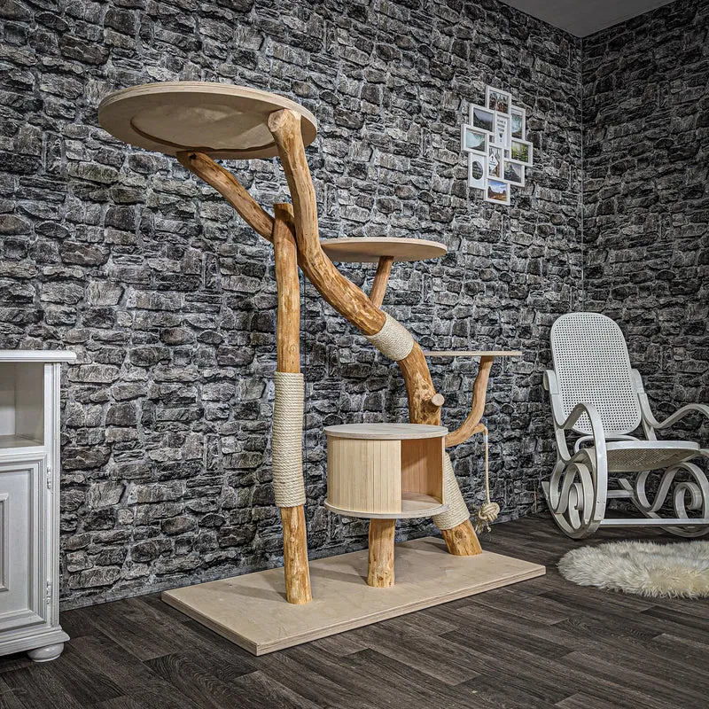 Naturkratzbaum 2194 Kratzbaum Natur Holz Design 142 cm hoch