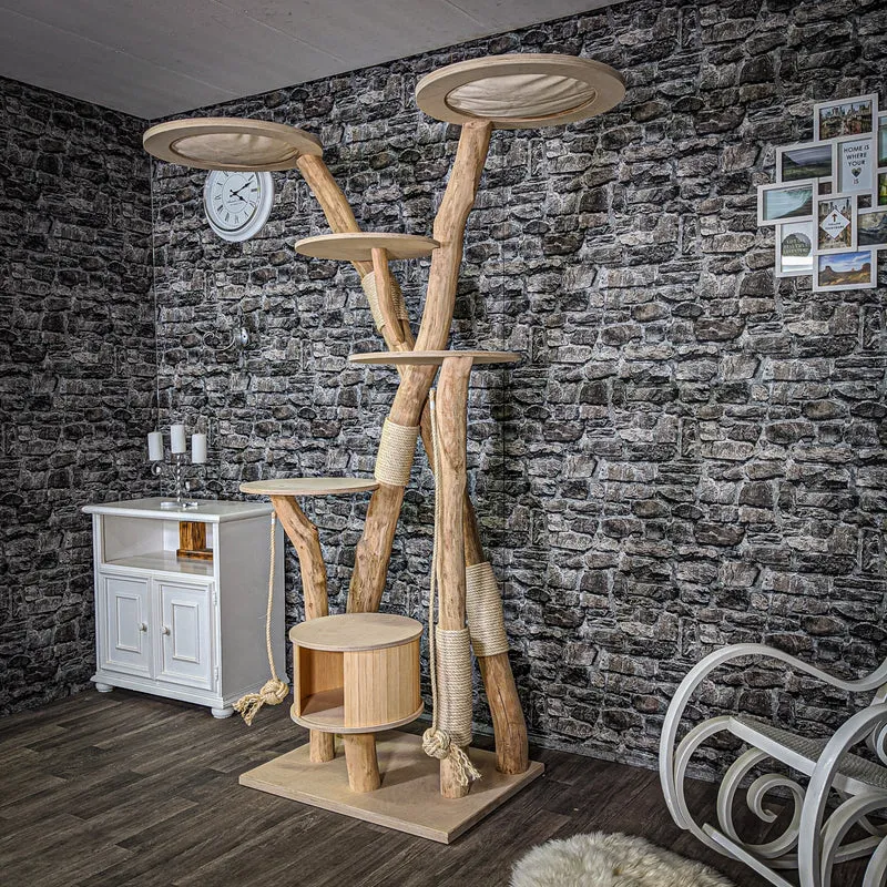 Naturkratzbaum 2191 Kratzbaum Natur Holz Design 210 cm hoch