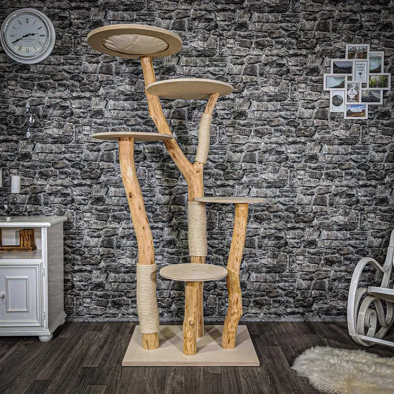 Naturkratzbaum 2187 Kratzbaum Natur Holz Design 190 cm hoch