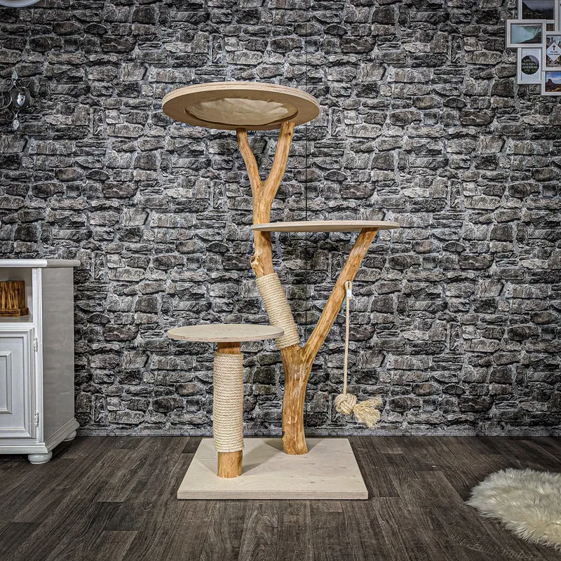 Naturkratzbaum 2185 Kratzbaum Natur Holz Design 135 cm hoch