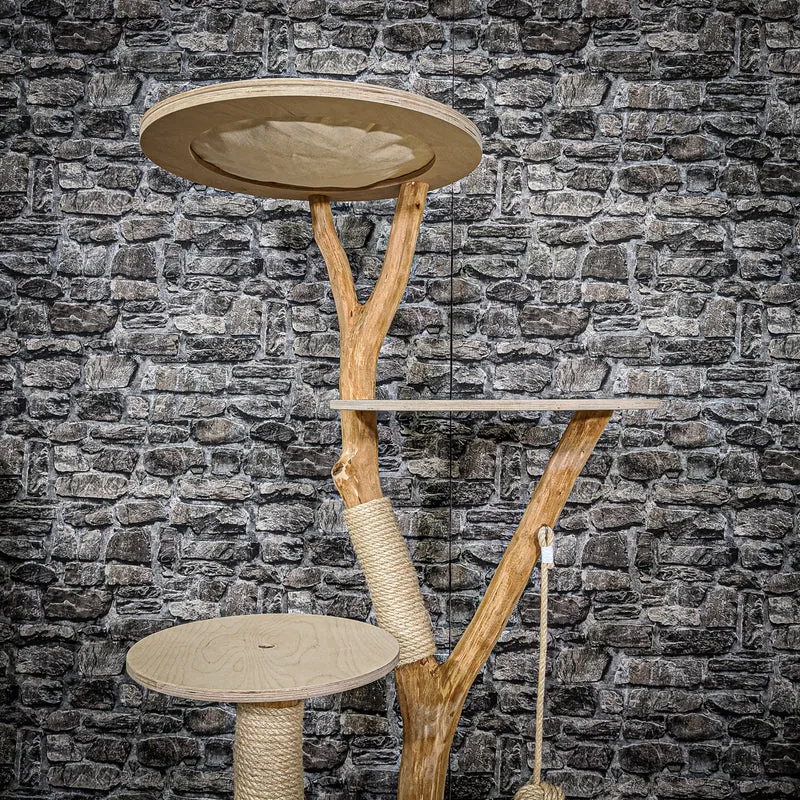Naturkratzbaum 2185 Kratzbaum Natur Holz Design 135 cm hoch