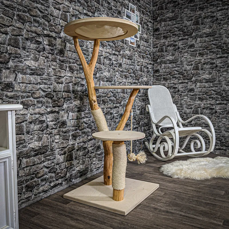 Naturkratzbaum 2185 Kratzbaum Natur Holz Design 135 cm hoch