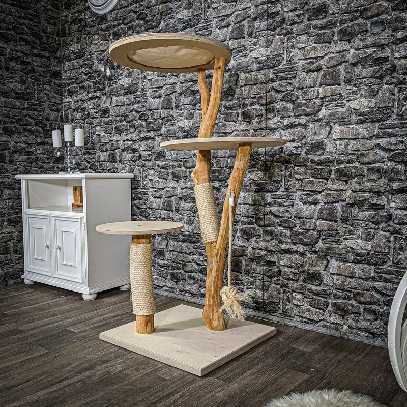 Naturkratzbaum 2185 Kratzbaum Natur Holz Design 135 cm hoch