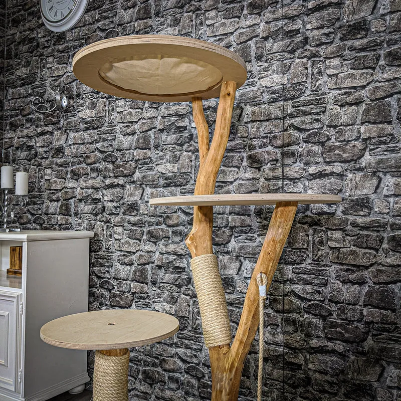 Naturkratzbaum 2185 Kratzbaum Natur Holz Design 135 cm hoch