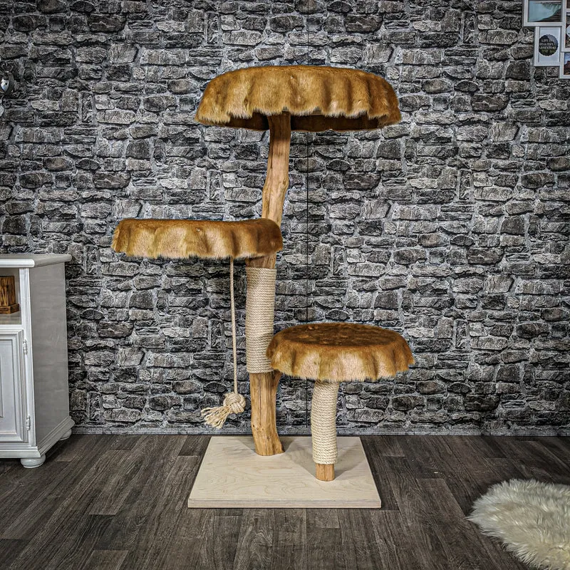 Naturkratzbaum 2184 Kratzbaum Natur Holz Design 135 cm hoch